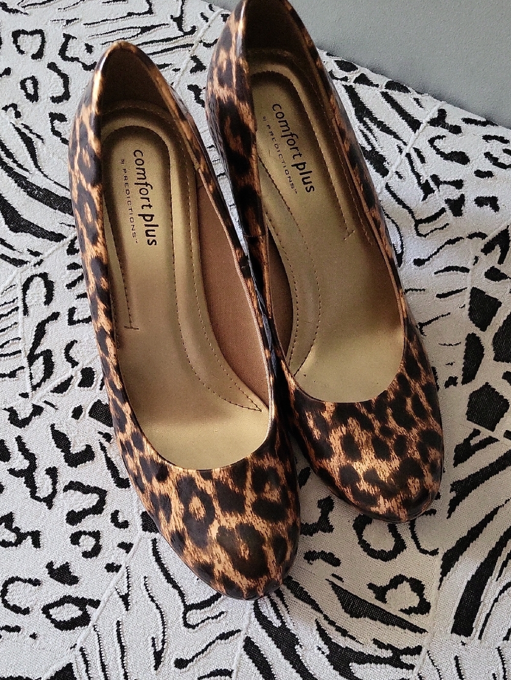 comfort plus by Predictions Leopard-Print Pumps in Brown and Black